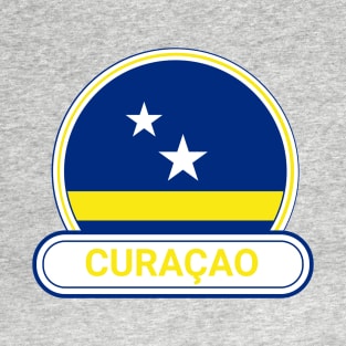 Curaçao Country Badge - Curaçao Flag T-Shirt